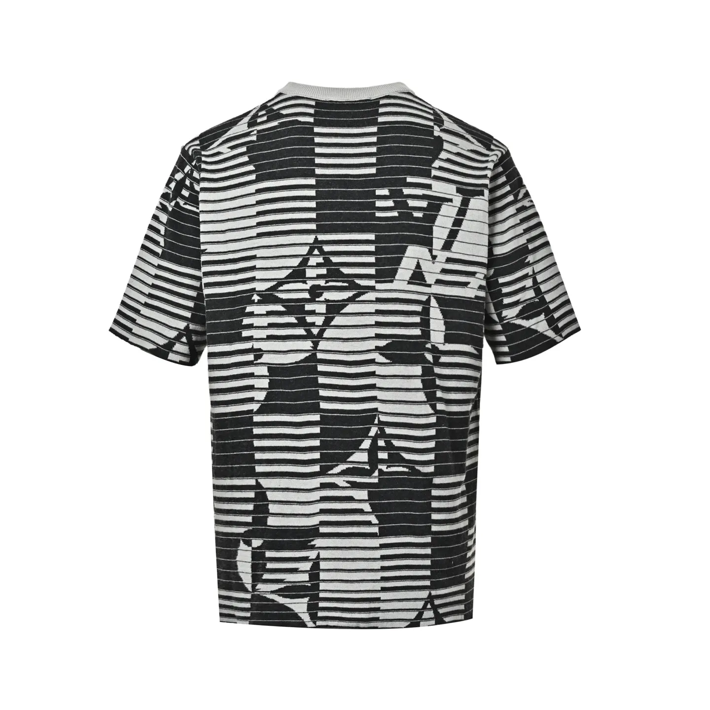 Louis Vuitton/Louis Vuitton 26ss striped old flower jacquard knitted short sleeves